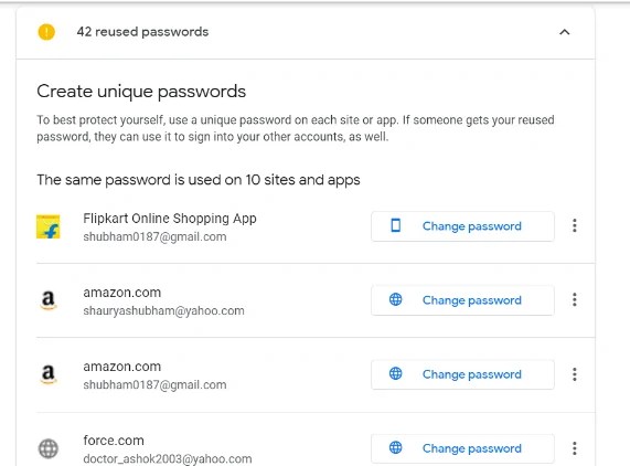 check passwords button